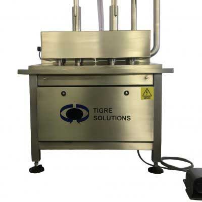 Automated load cell machine for liquid filling machinery